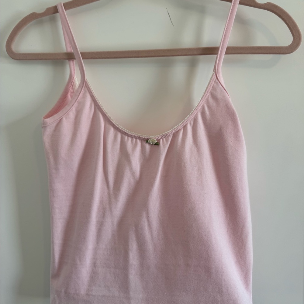 Classic Light Pink Women's Camisole Tank with Delicate Trim
